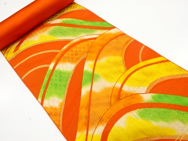 JAPANESE KIMONO / ANTIQUE BOLT FOR NAGOYA OBI / WOVEN WAVE